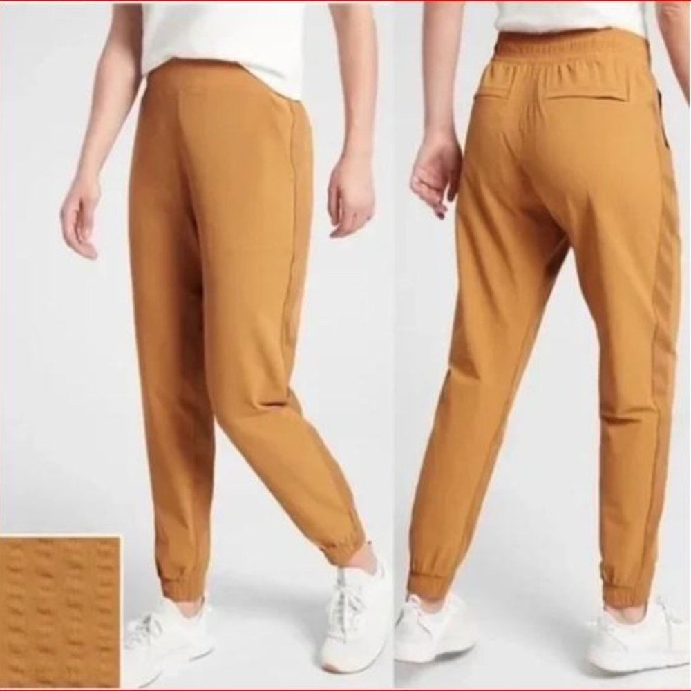 Athleta  Textured Brooklyn Joggers in mustard yellow